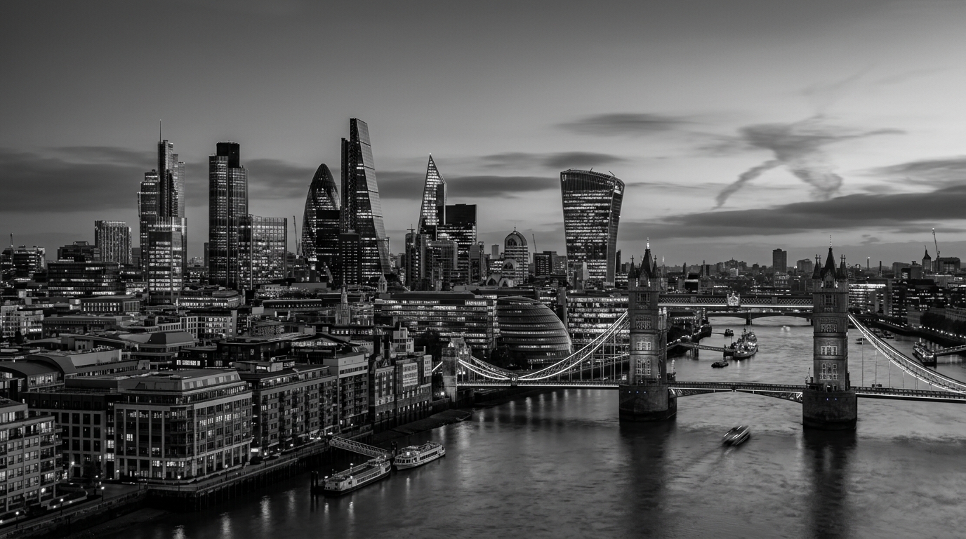 London Financial District Aerial Panorama